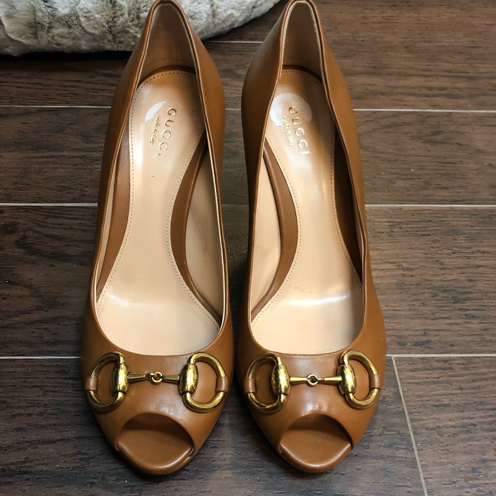 Gucci Horsebit Peep Toe Heel